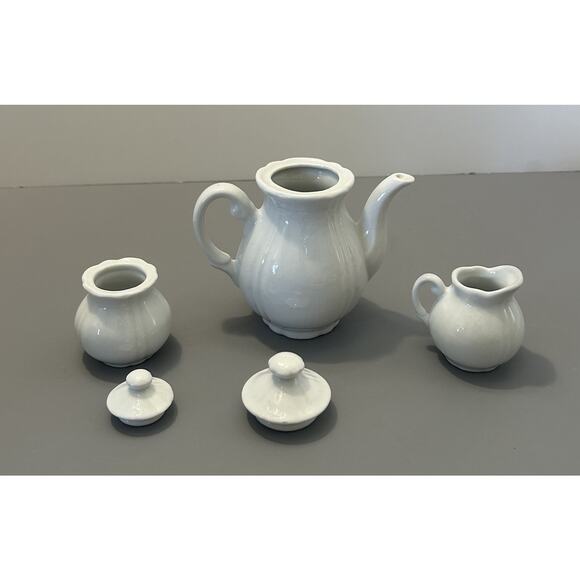 Dollhouse Miniature Tea Pot Set Kitchen Dish Rose Floral 13 Piece Lot VTG - READ - Picture 7 of 9